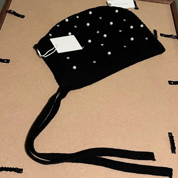 Anthropologie Black Pearl-Embellished Hat - Picture 6 of 16